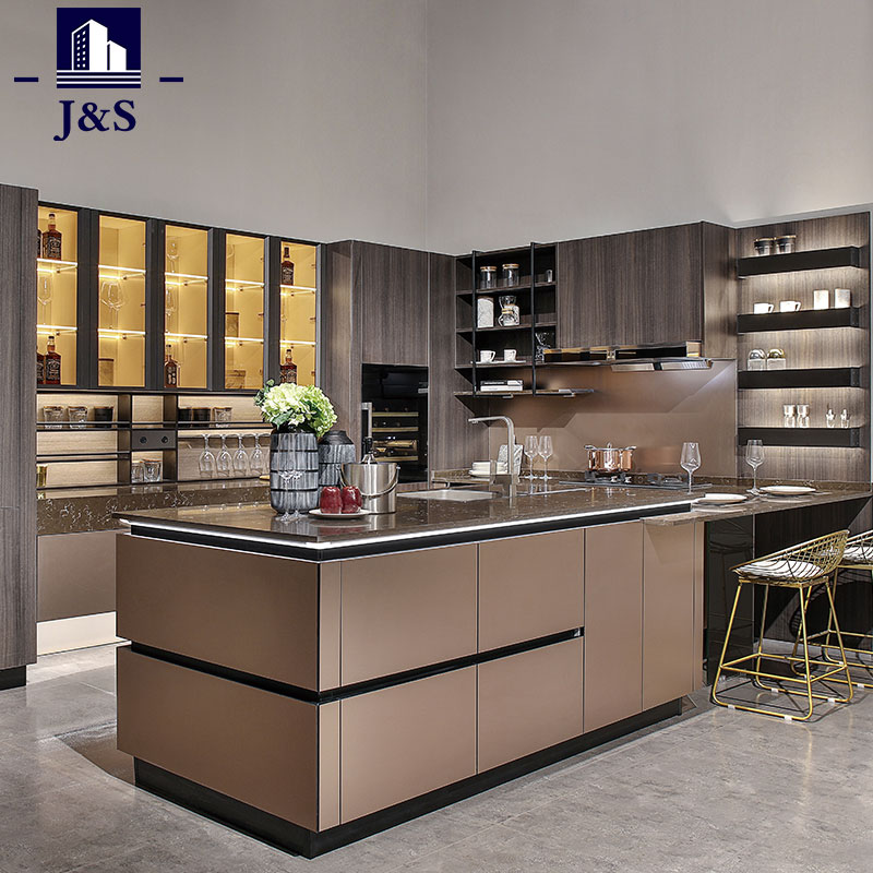 Modern Black Lacquer Kitchen Cabinets