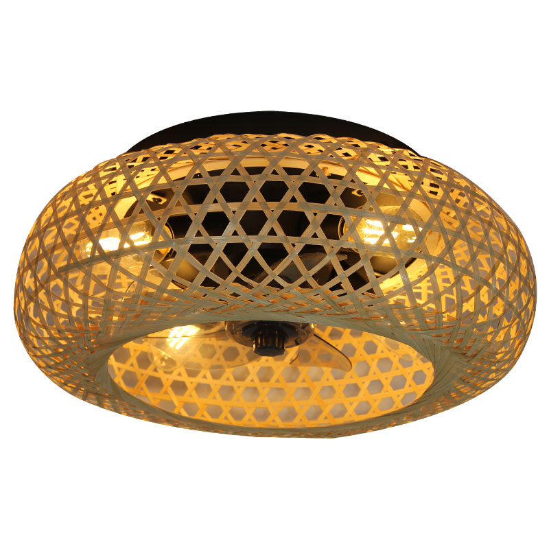 Replaceable Bulb Rattan Ceiling Fan Lamp: Practical Furniture