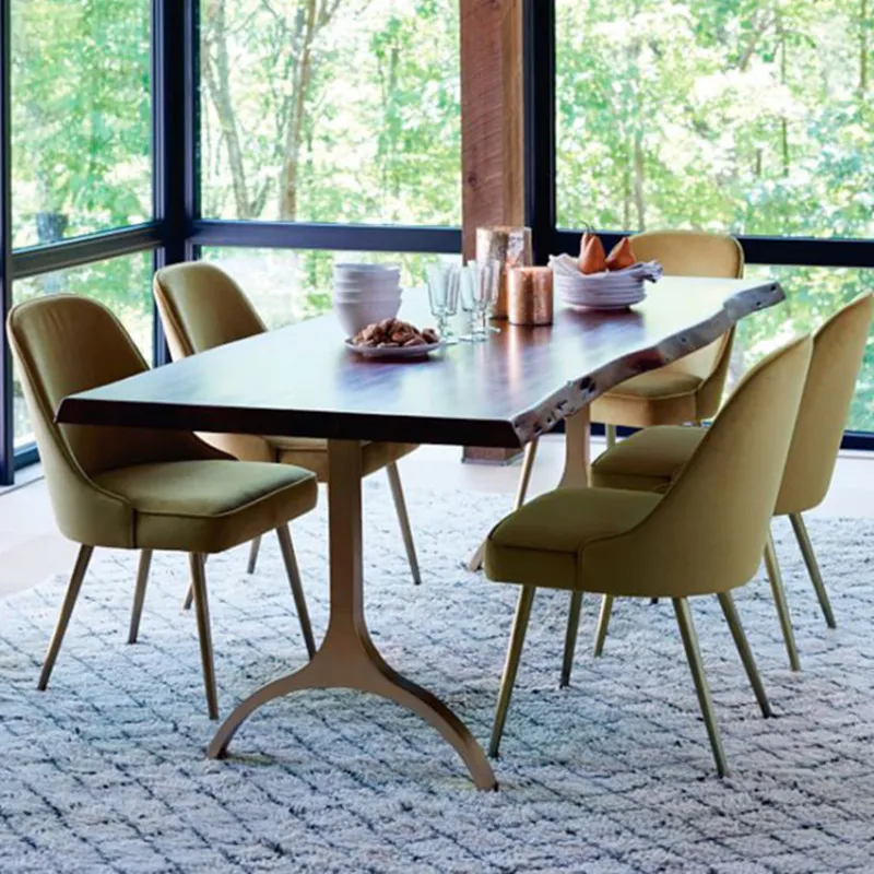 Modern Dining Chair Metal Legs Sedie Da Sala Da Pranzo Exterior Fabric Velvet Covers Dining Chair